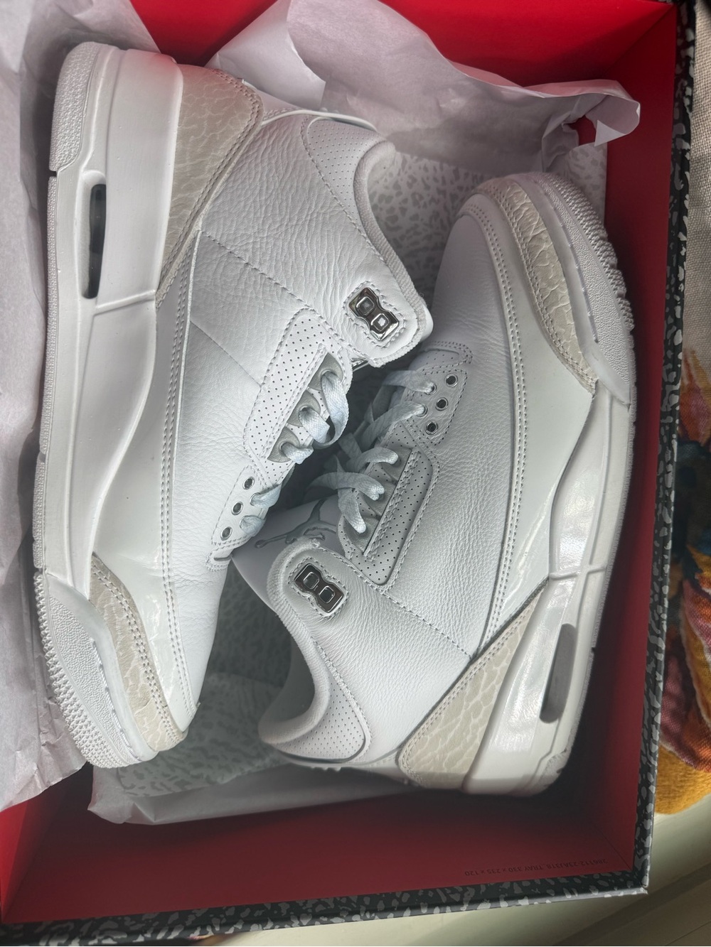 Jordan Air Retro 3 White Leather Sneakers - Picture 6 of 7